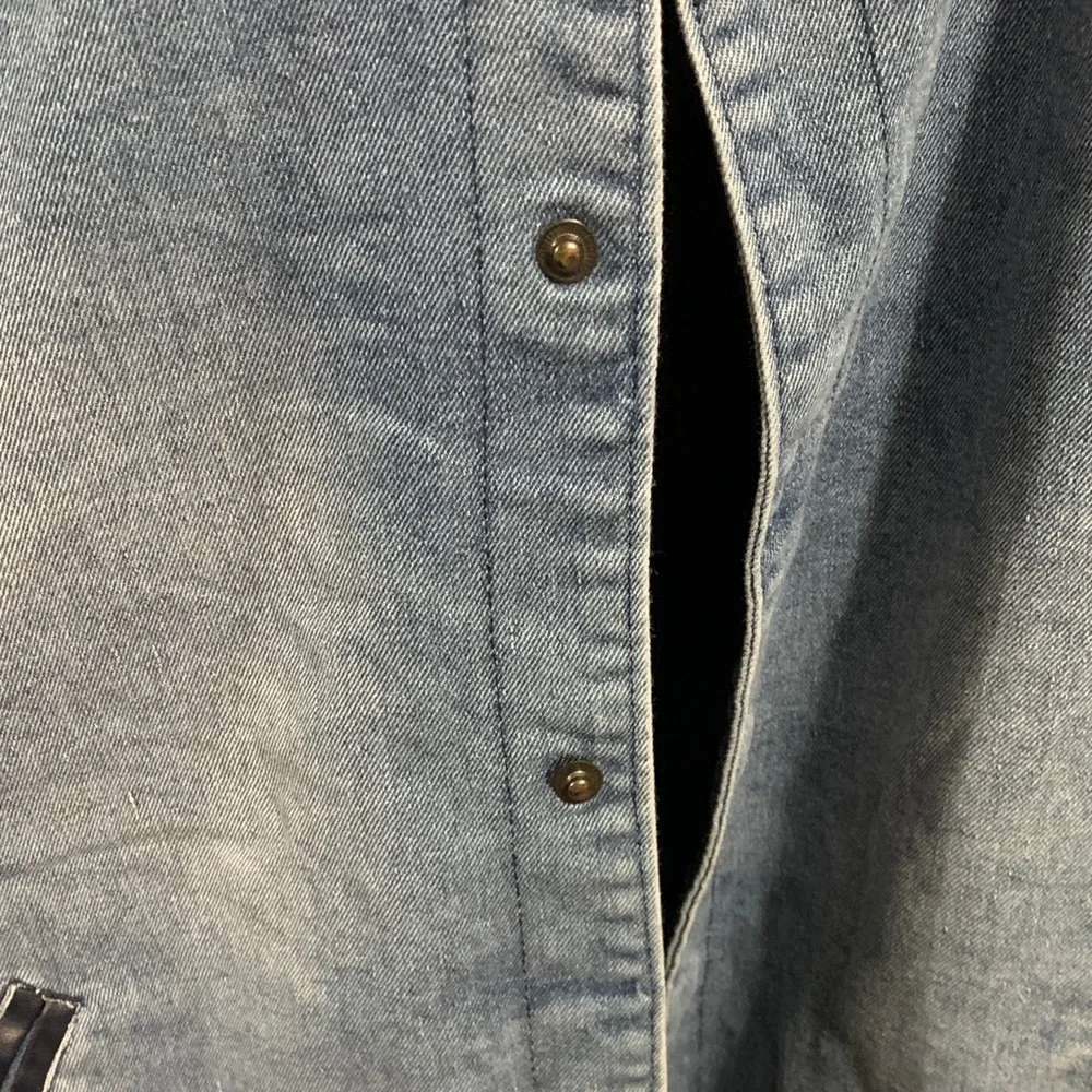 Ring‎ of Fire Blue Denim Bomber Jacket with Navy Accents